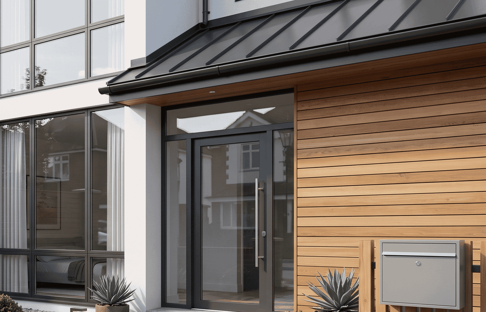 Grey UPVC roofline