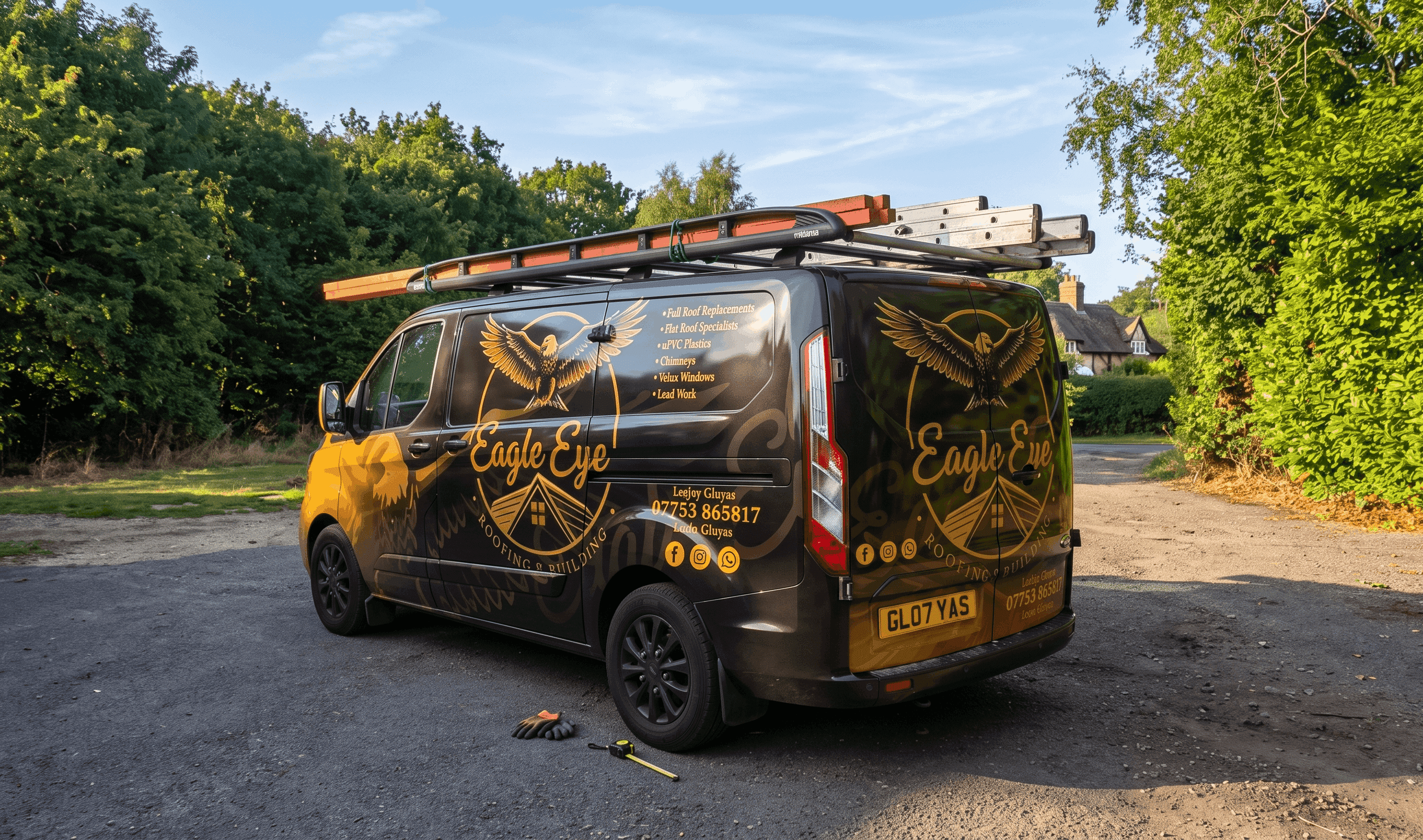 Eagle Eye Roofing and Building company van